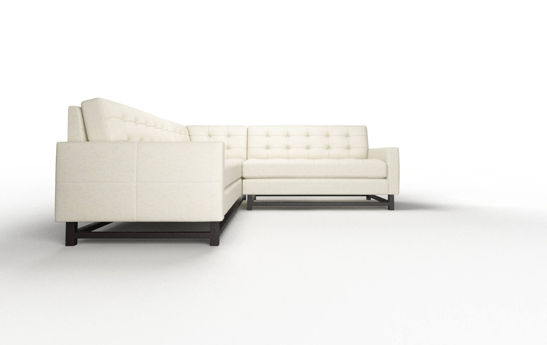 Madrid Phoenix Ivory Sectional espresso legs 2