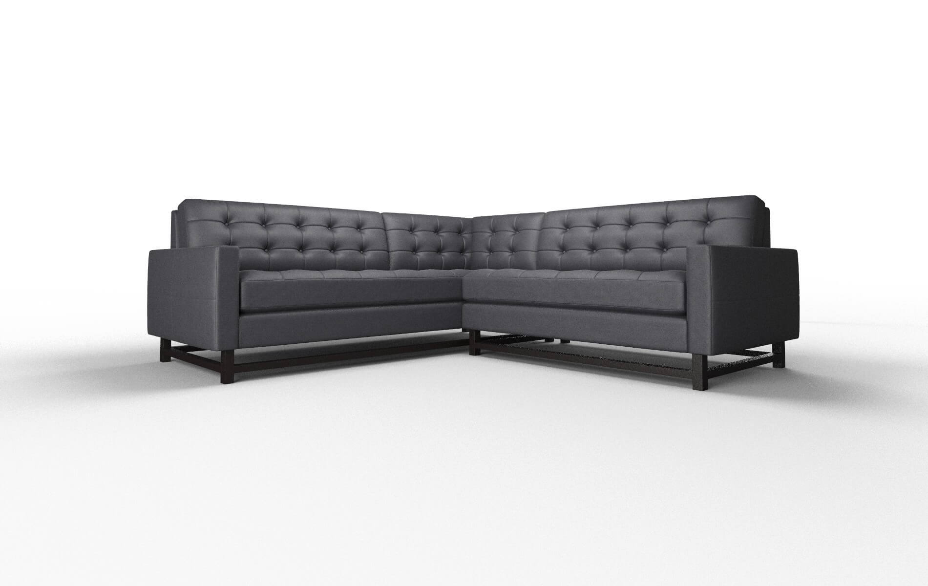 Madrid Redondo Navy Sectional espresso legs 1