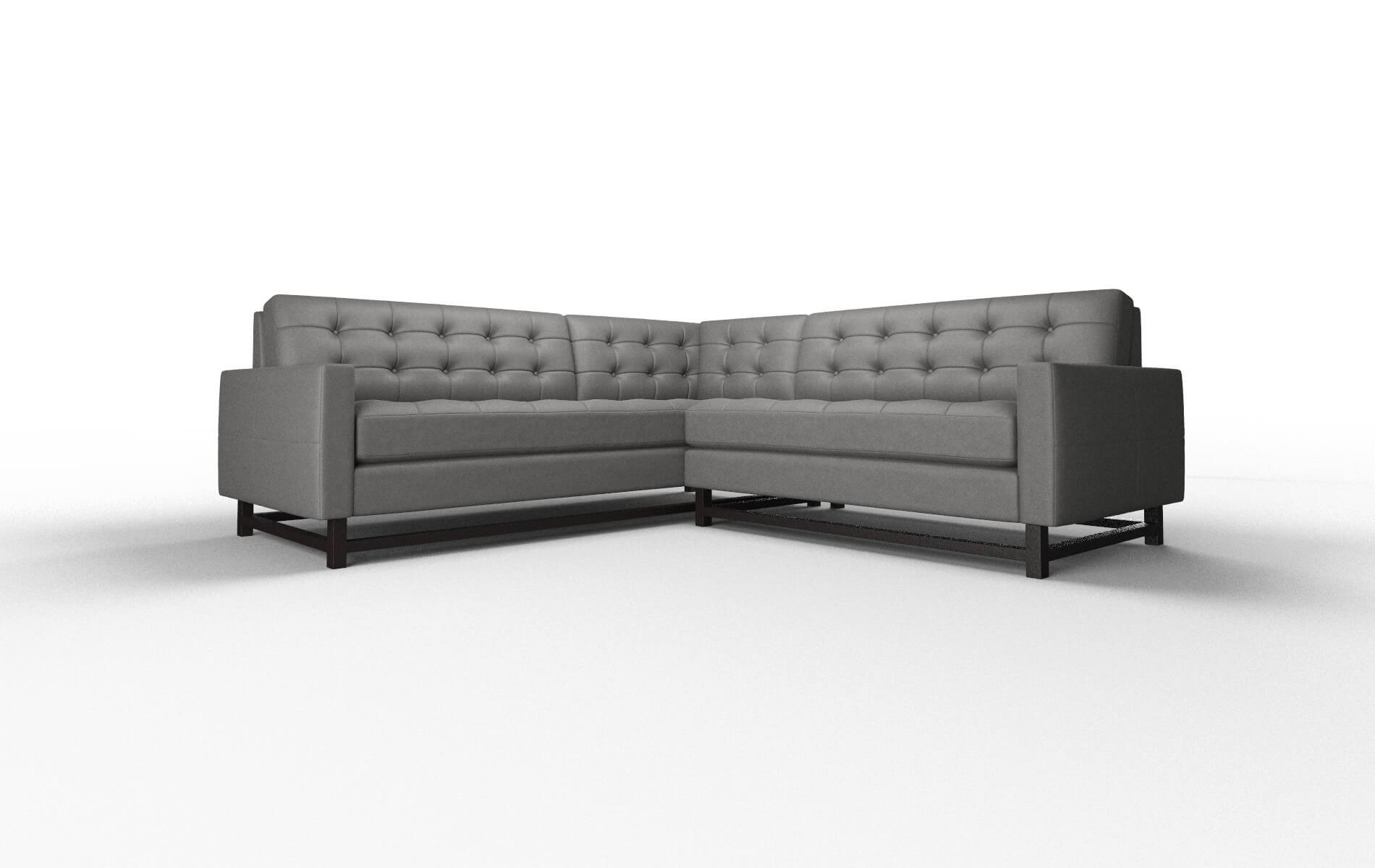 Madrid Rocket Charcoal Sectional espresso legs 1