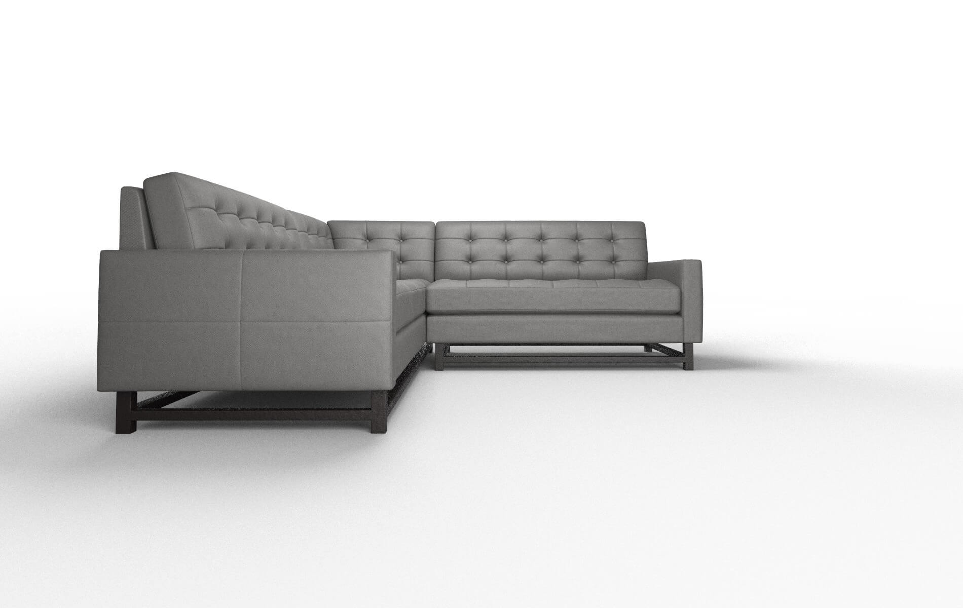 Madrid Rocket Charcoal Sectional espresso legs 2
