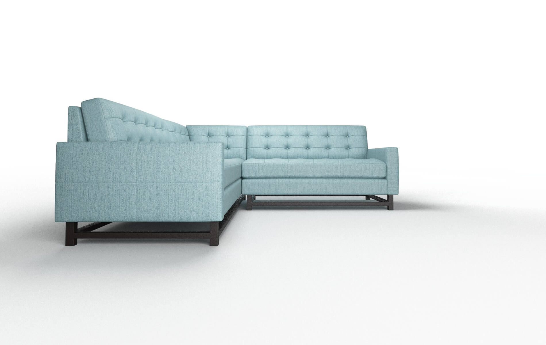 Madrid Sasha Teal Sectional espresso legs 2