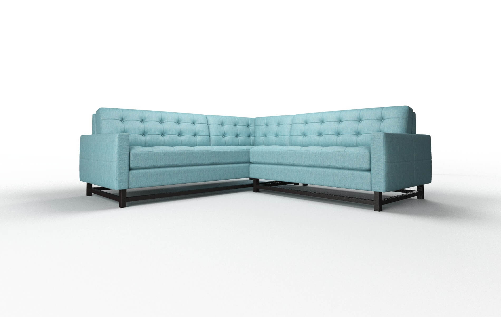Madrid Sorrento denim Sectional Espresso Legs  1