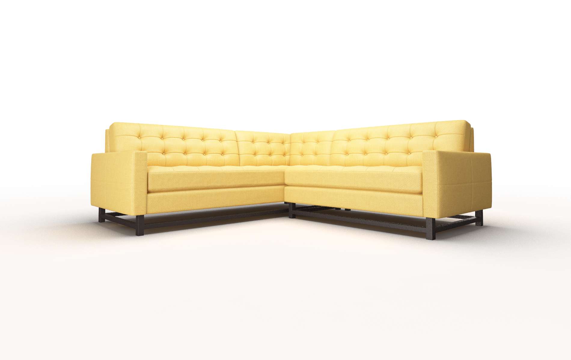 Madrid Tess Turmeric Sectional espresso legs 1