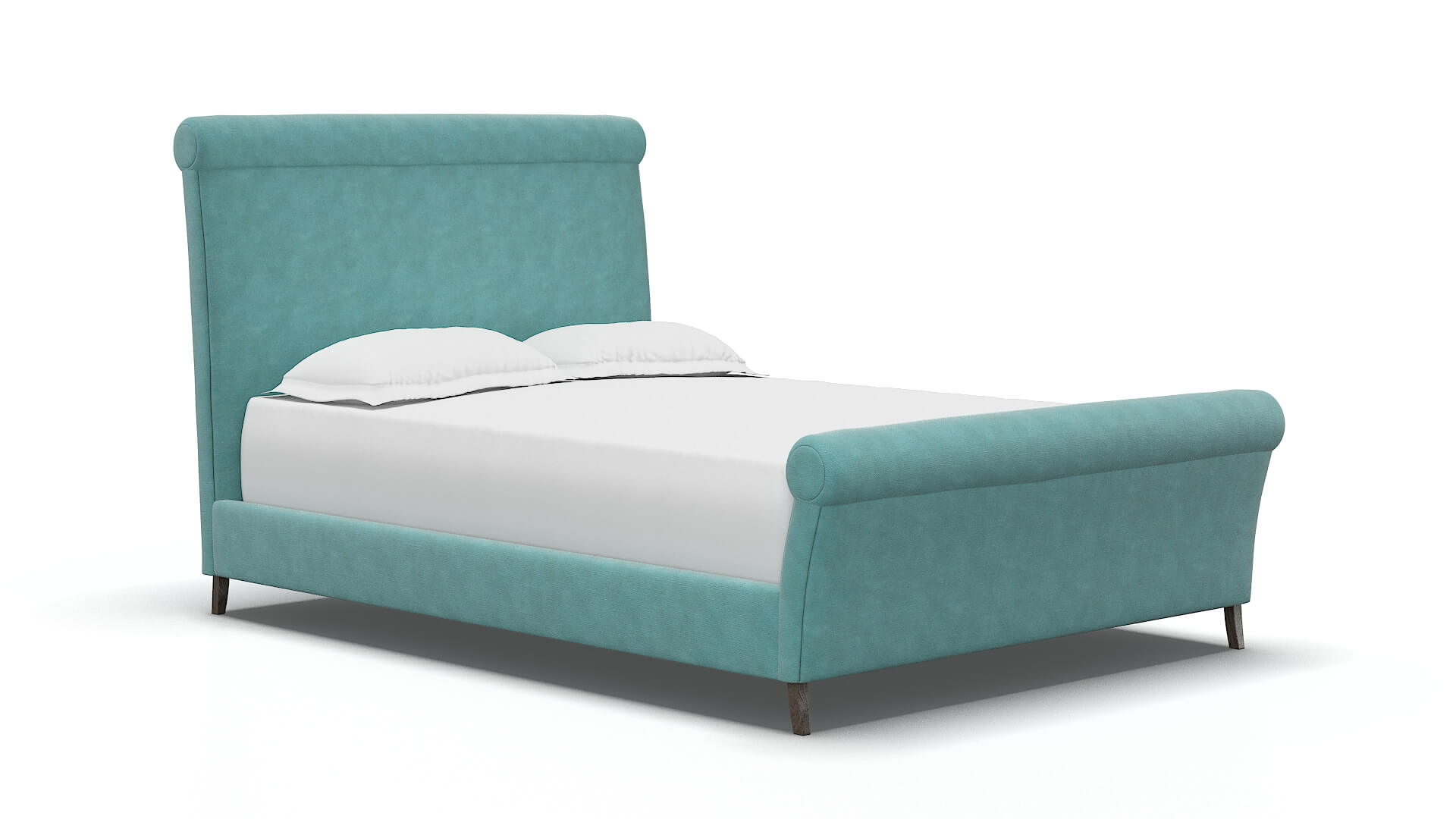 Maja Curious Turquoise Bed espresso legs 2