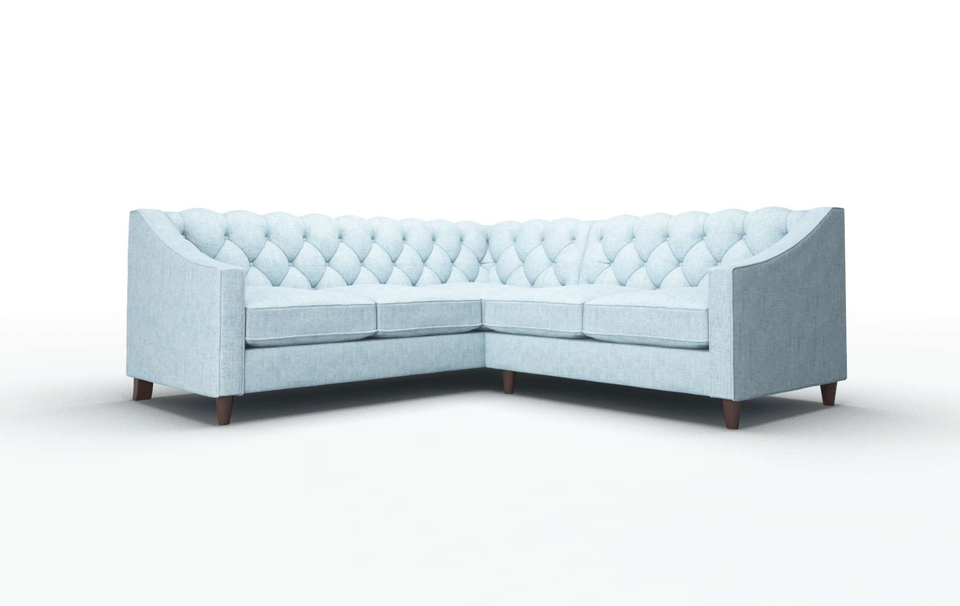 Manchester Atlas Turquoise Sectional espresso legs