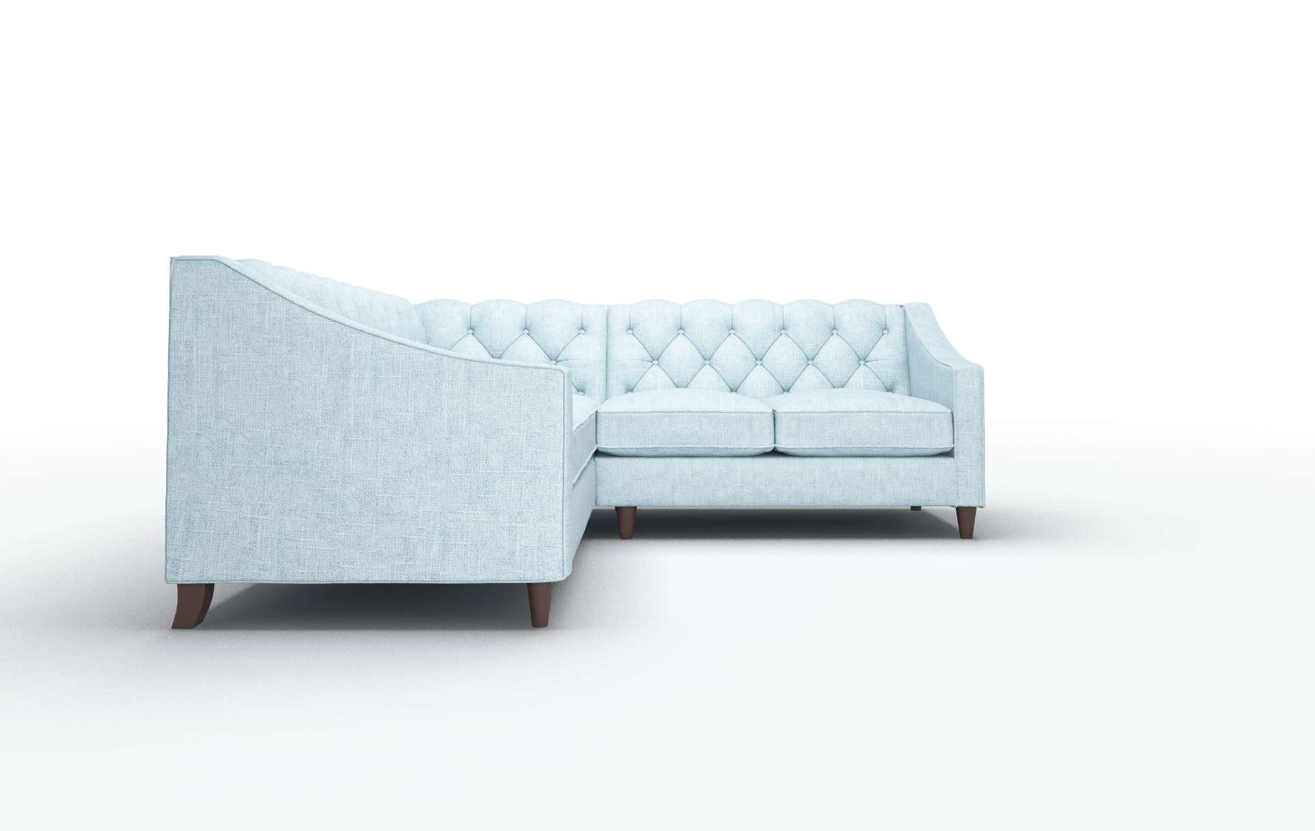 Manchester Atlas Turquoise Sectional espresso legs 2