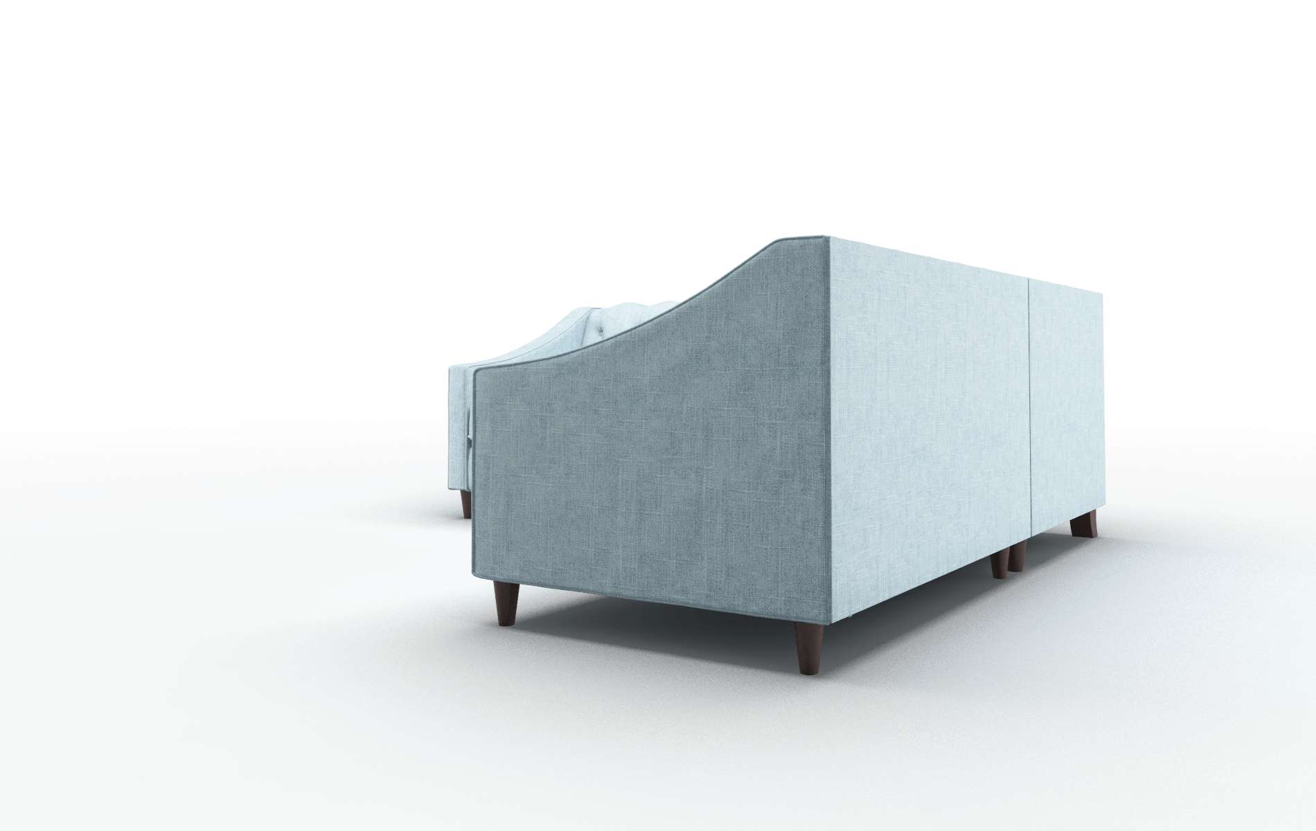 Manchester Atlas Turquoise Sectional espresso legs 4