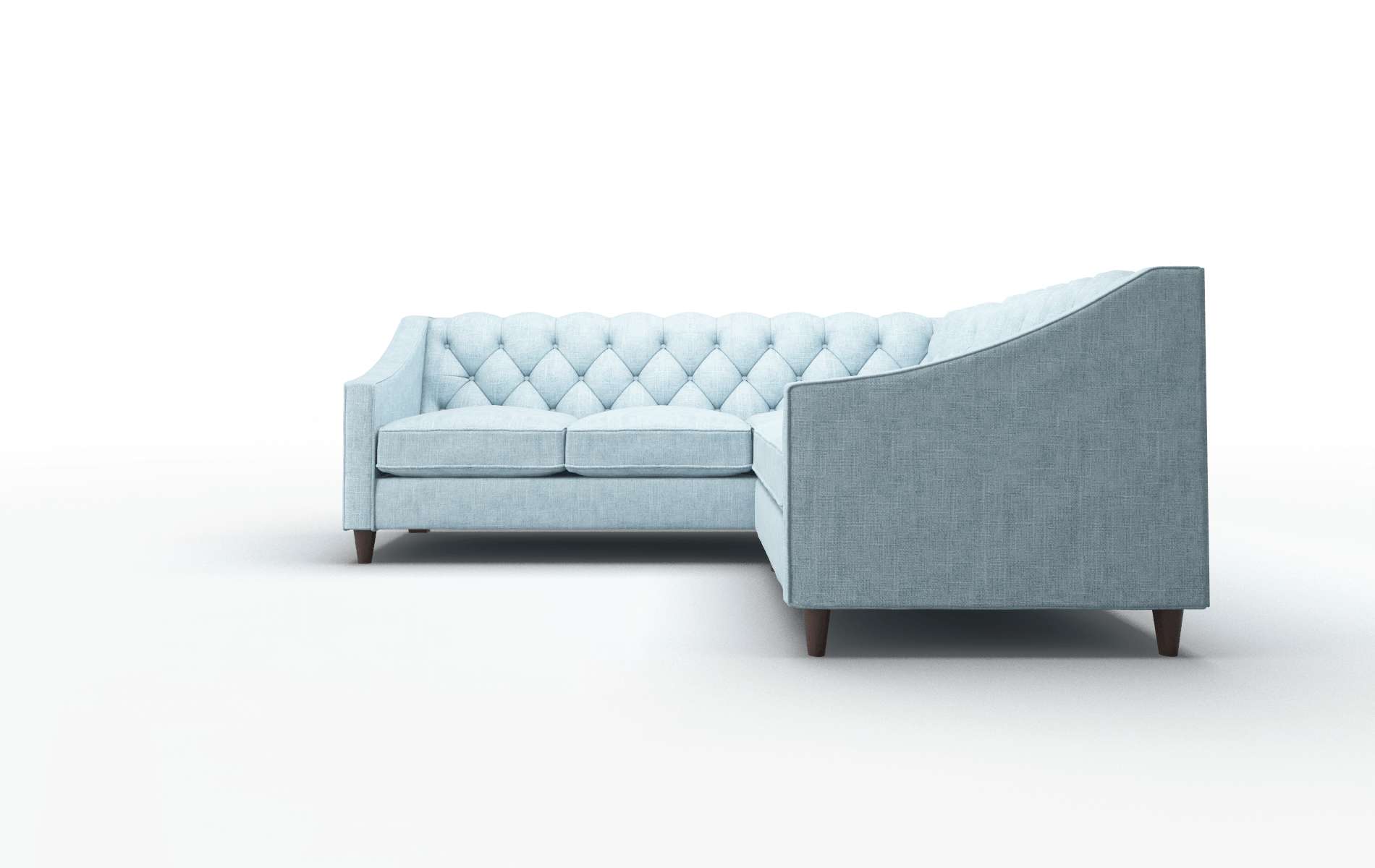 Manchester Atlas Turquoise Sectional espresso legs 5