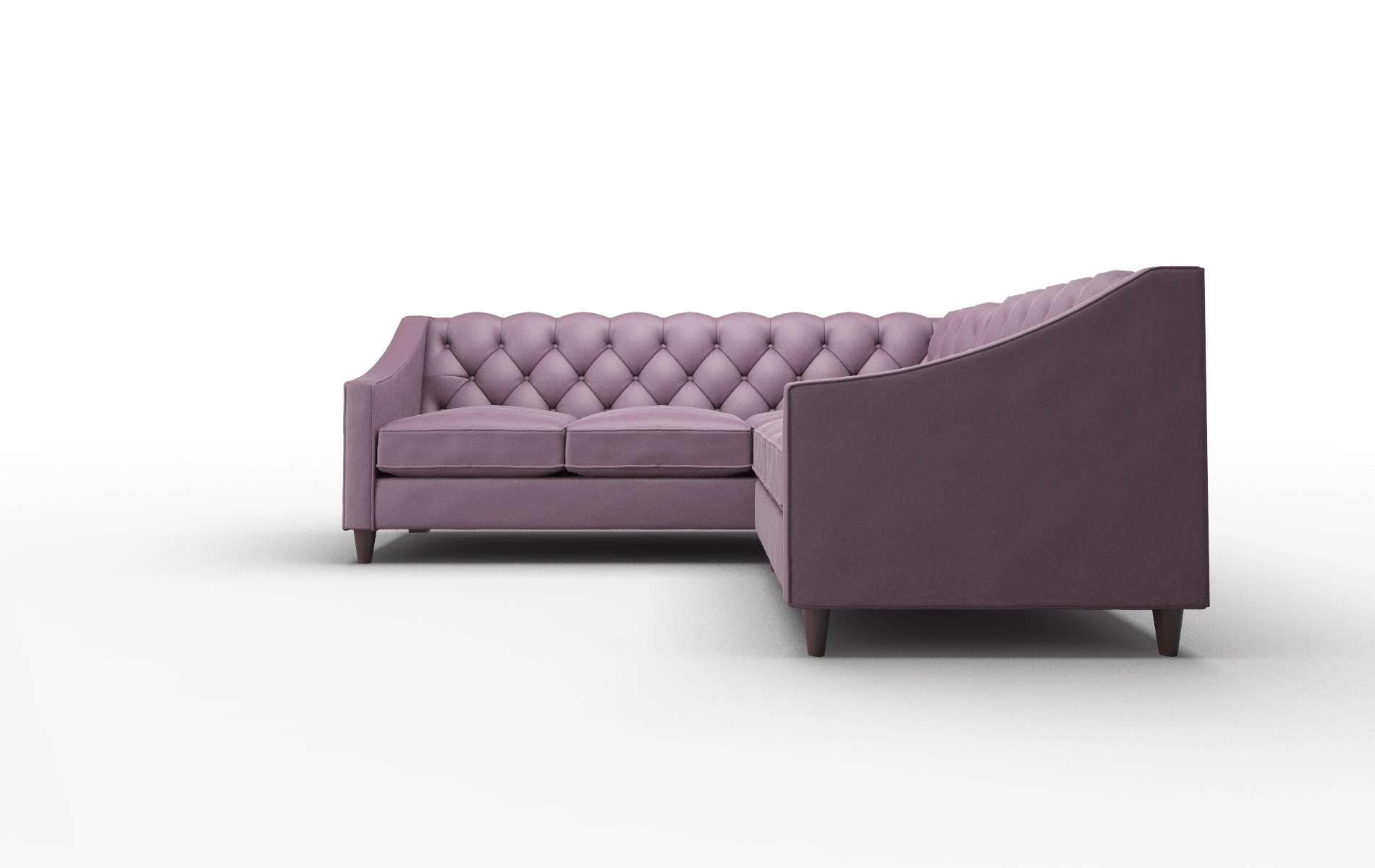 Manchester Bella Aubergine Sectional espresso legs 5