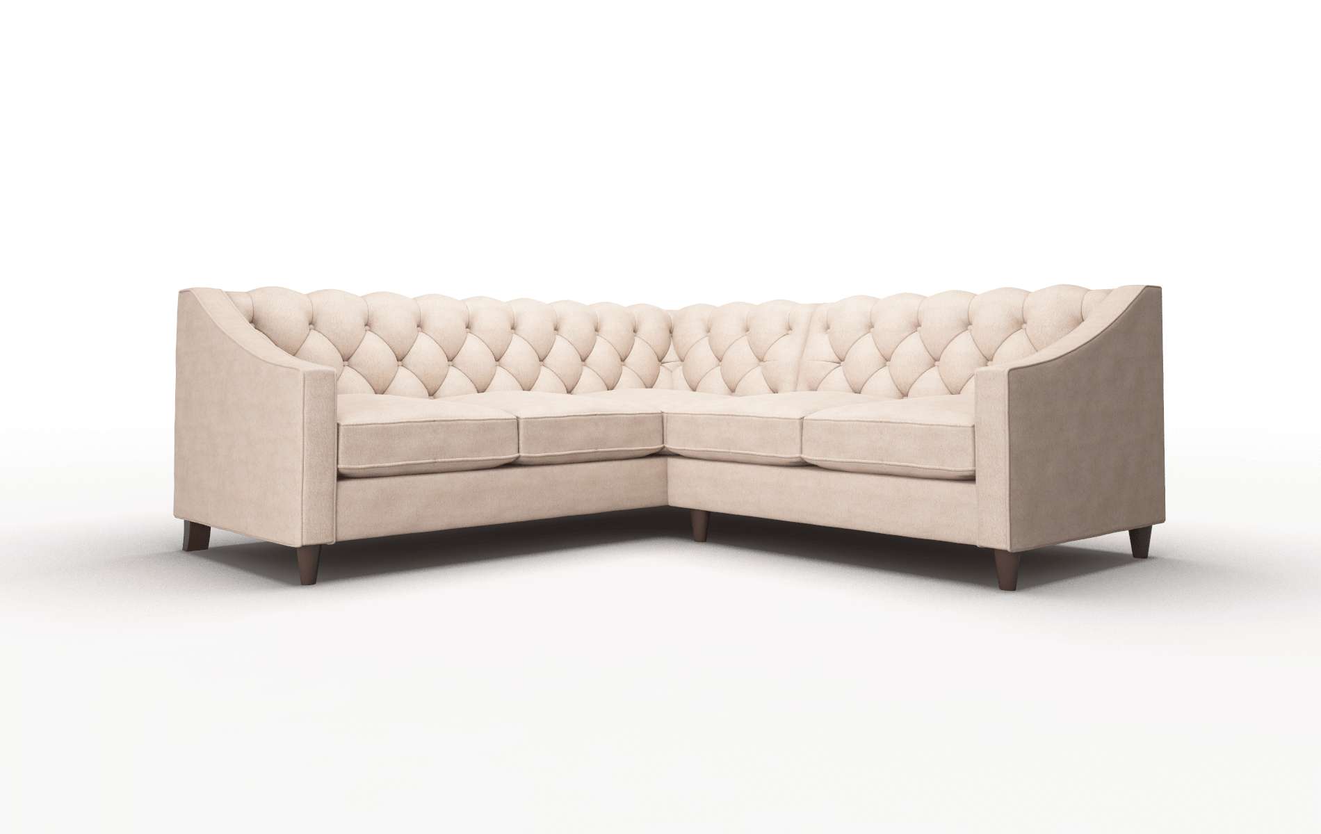 Manchester Bella Pewter Sectional espresso legs