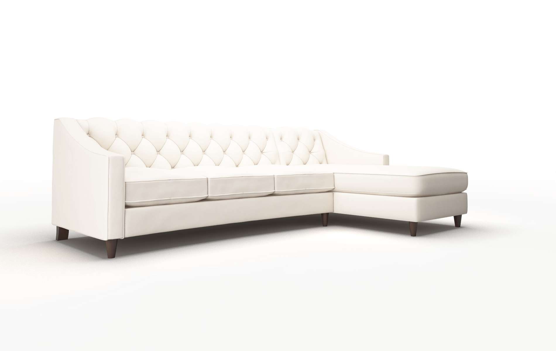 Manchester Blanche Milky Panel espresso legs 2