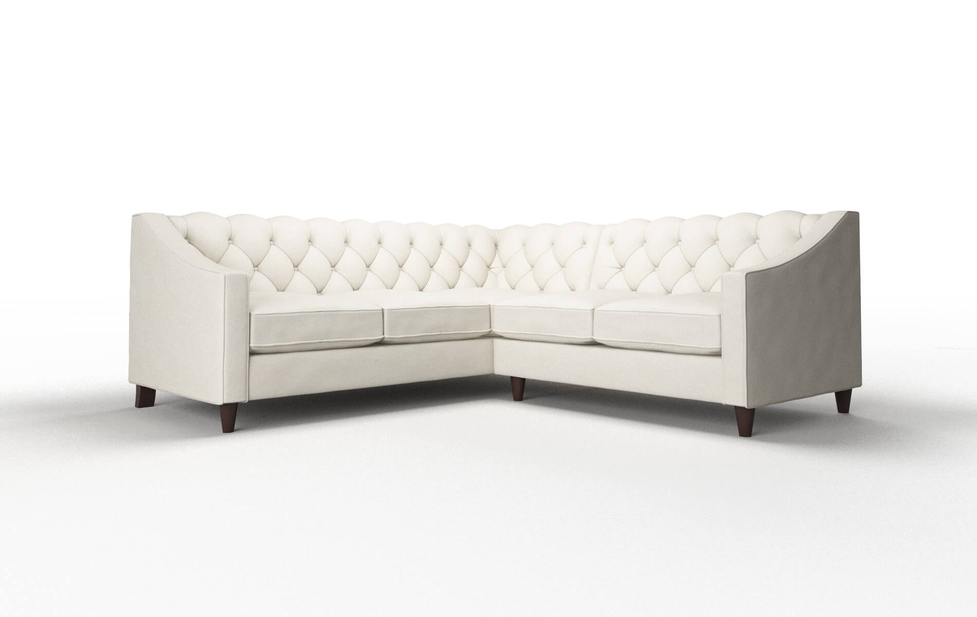 Manchester Bungalow Ivory Sectional espresso legs 1