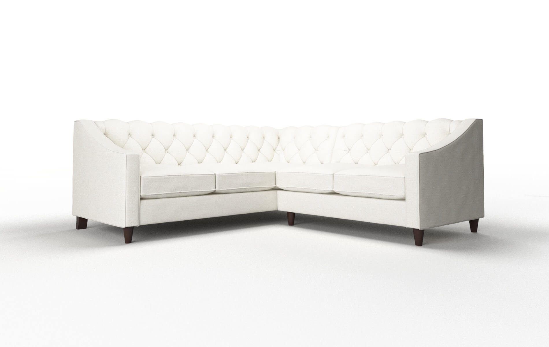 Manchester Catalina Ivory Sectional espresso legs