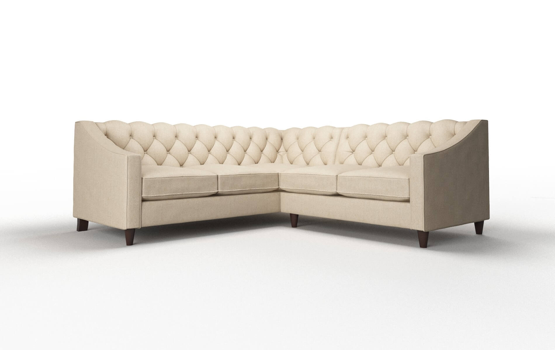 Manchester Cosmo Fawn Sectional espresso legs 1