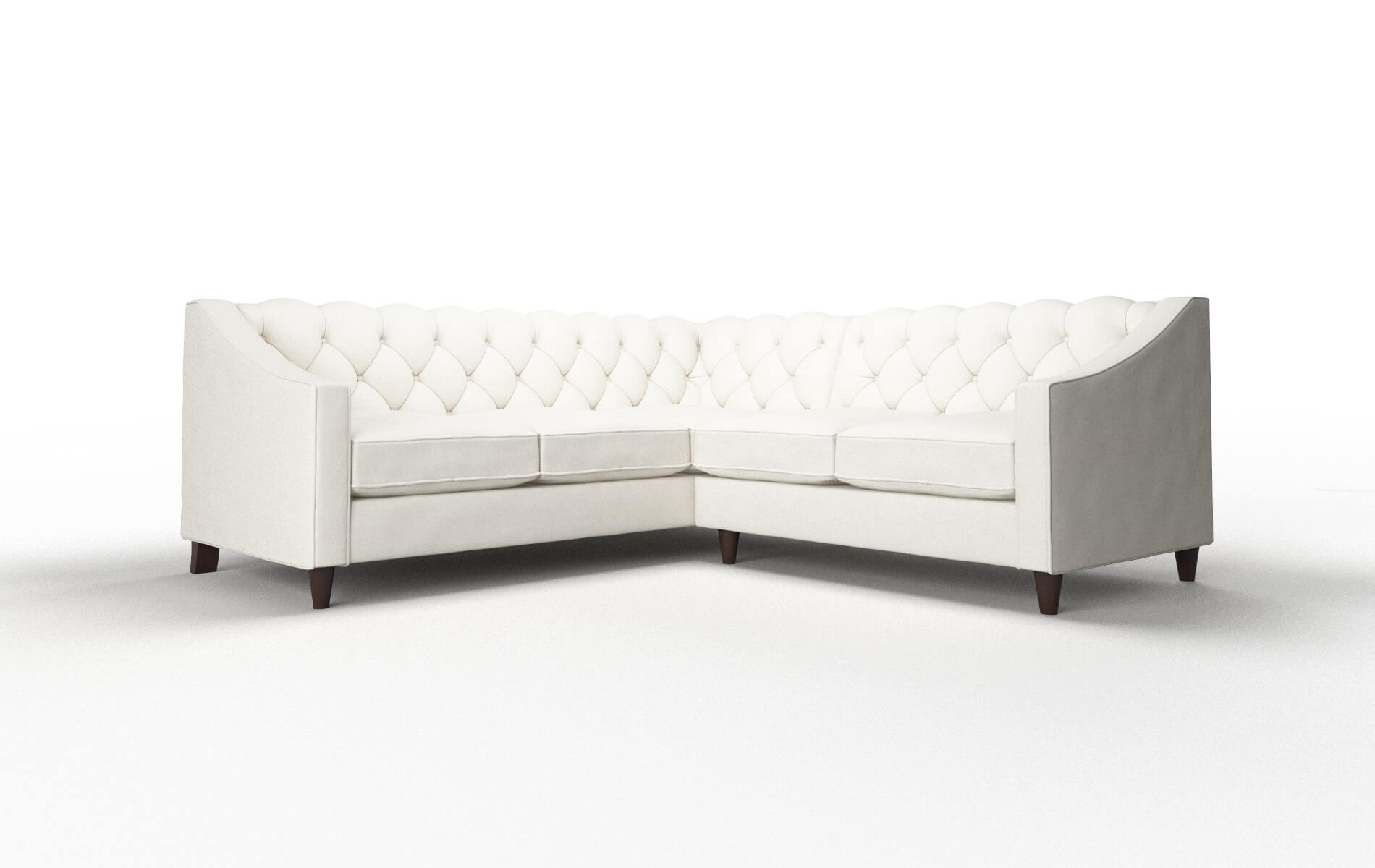 Manchester Cosmo Ivory Sectional espresso legs 1