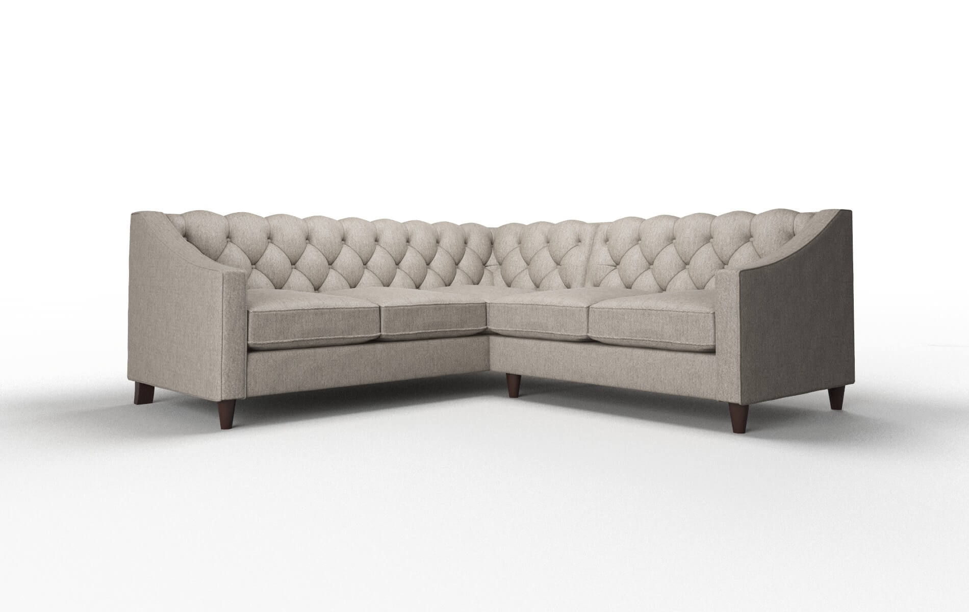 Manchester Cosmo Taupe Sectional espresso legs 1