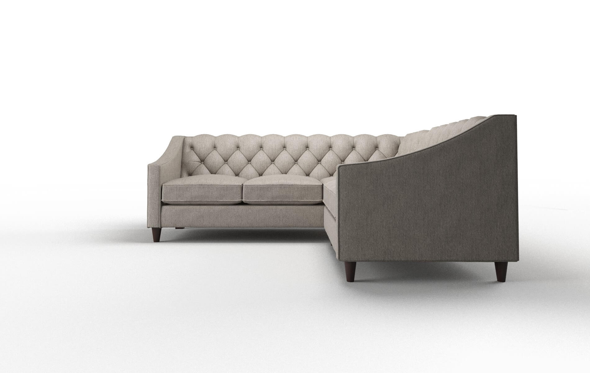 Manchester Cosmo Taupe Sectional espresso legs 5