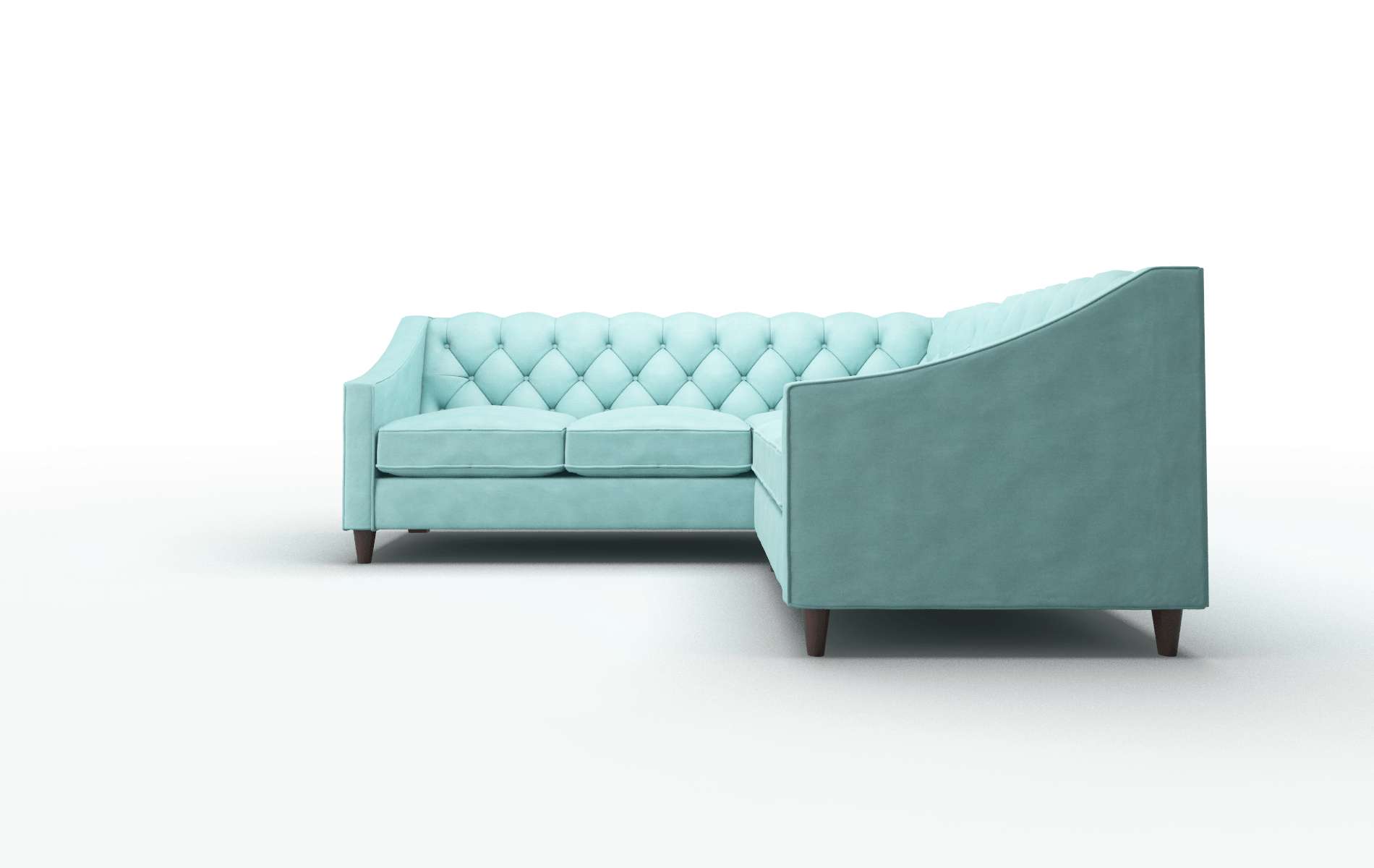 Manchester Curious Turquoise Sectional espresso legs 5