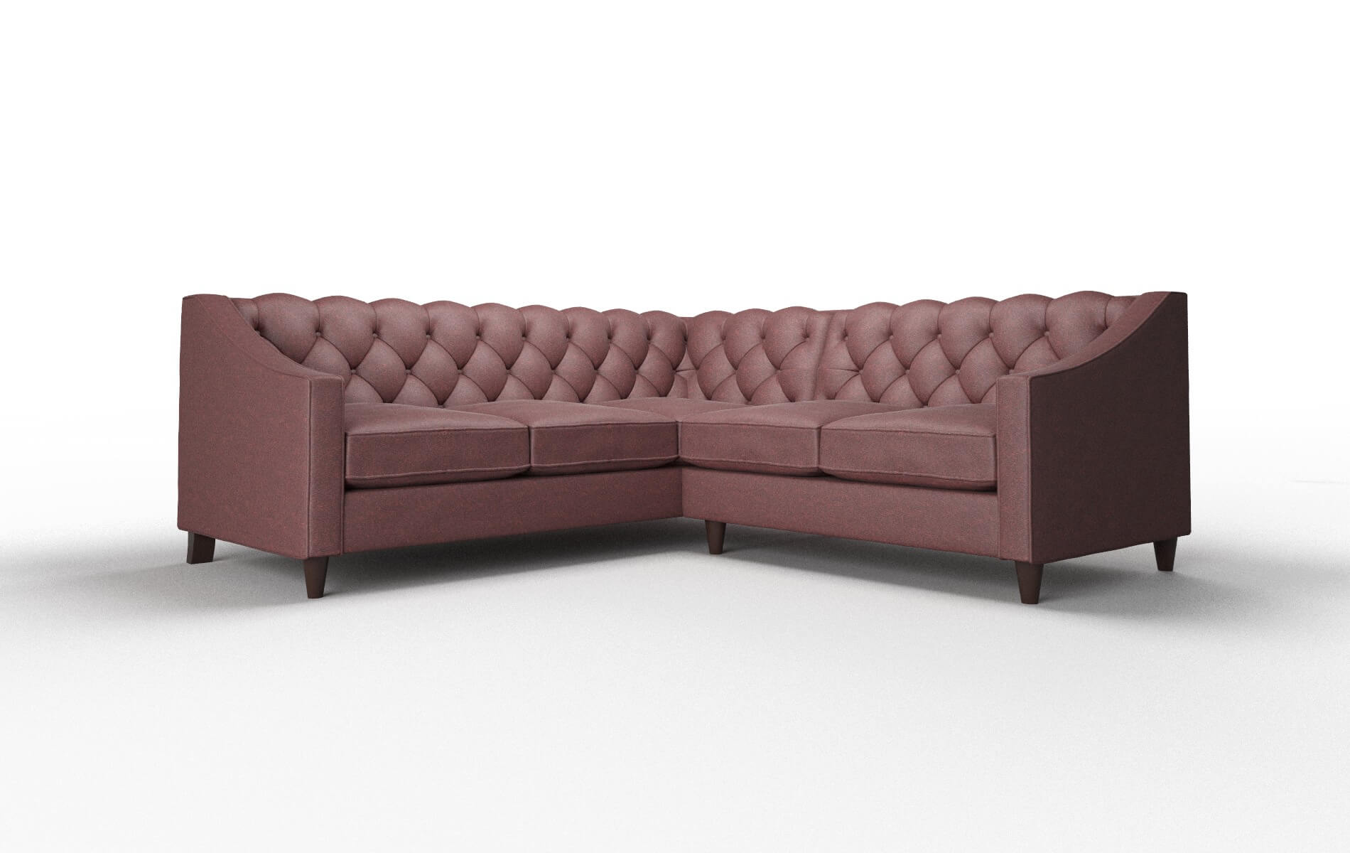 Manchester Derby Berry Sectional espresso legs 1