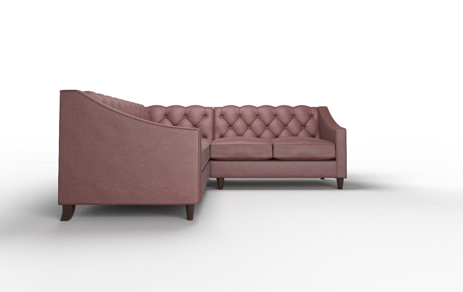 Manchester Derby Berry Sectional espresso legs 2