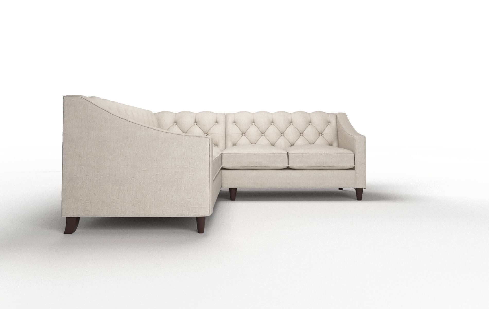 Manchester Derby Linen Sectional espresso legs 2
