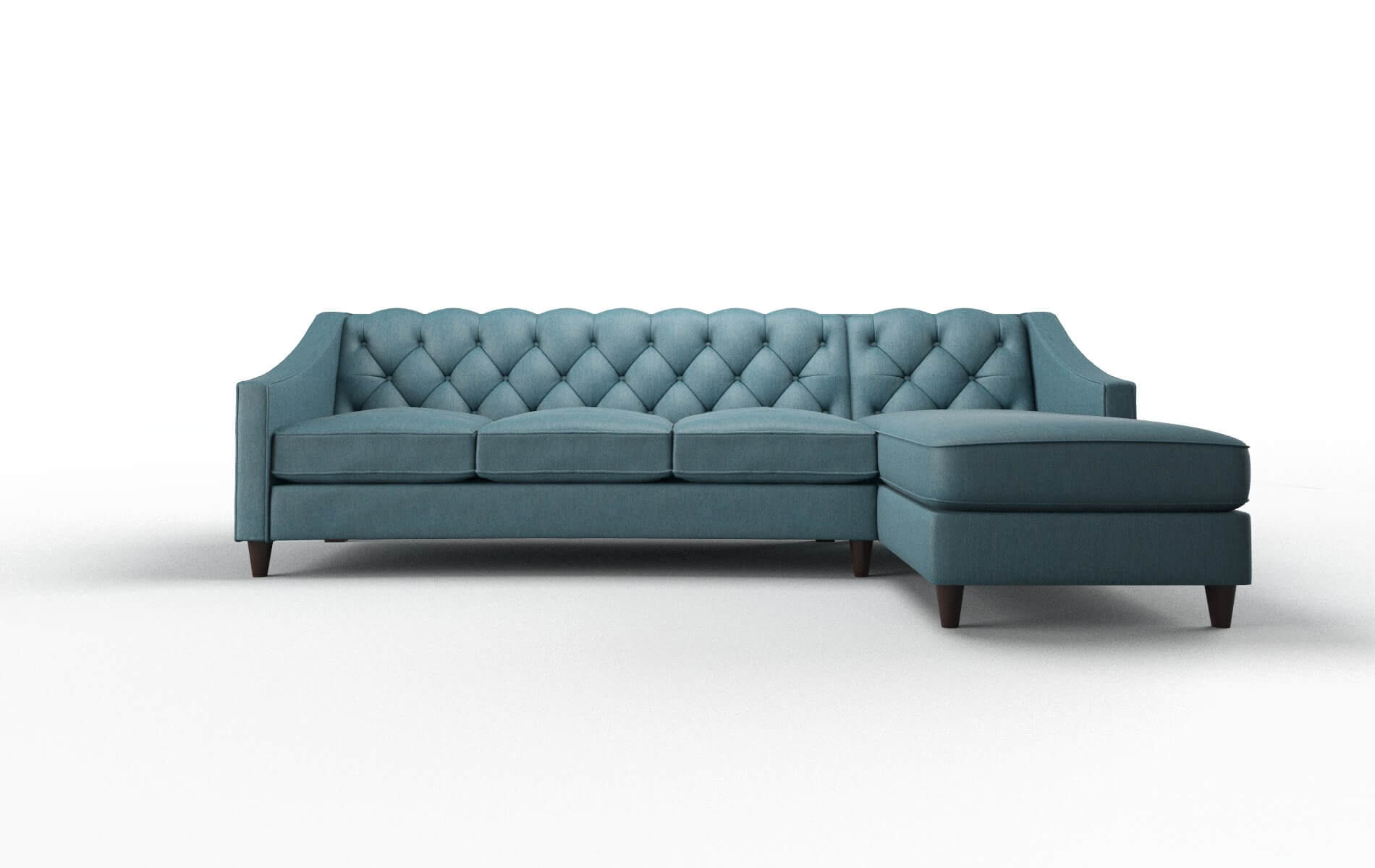 Manchester Hepburn teal Panel Espresso Legs  1