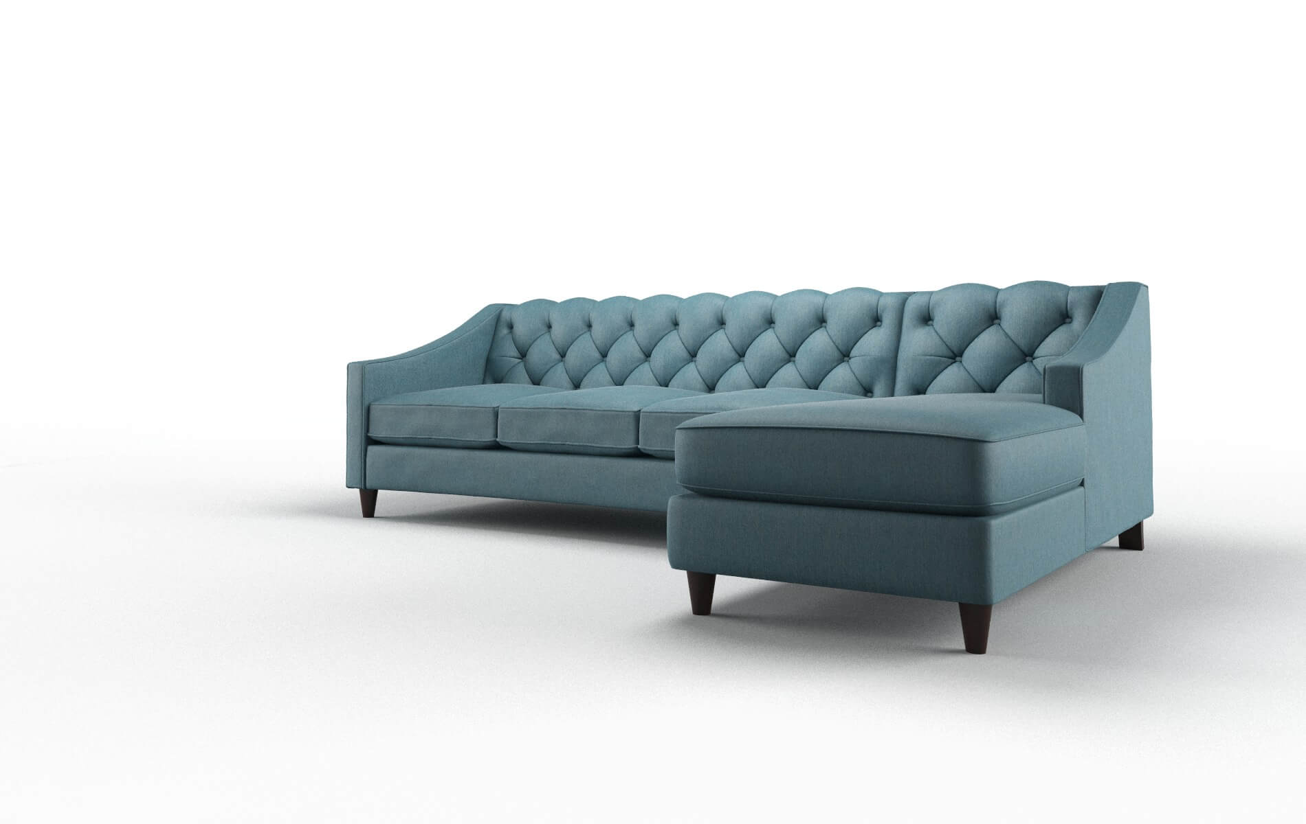 Manchester Hepburn Teal Panel espresso legs 4