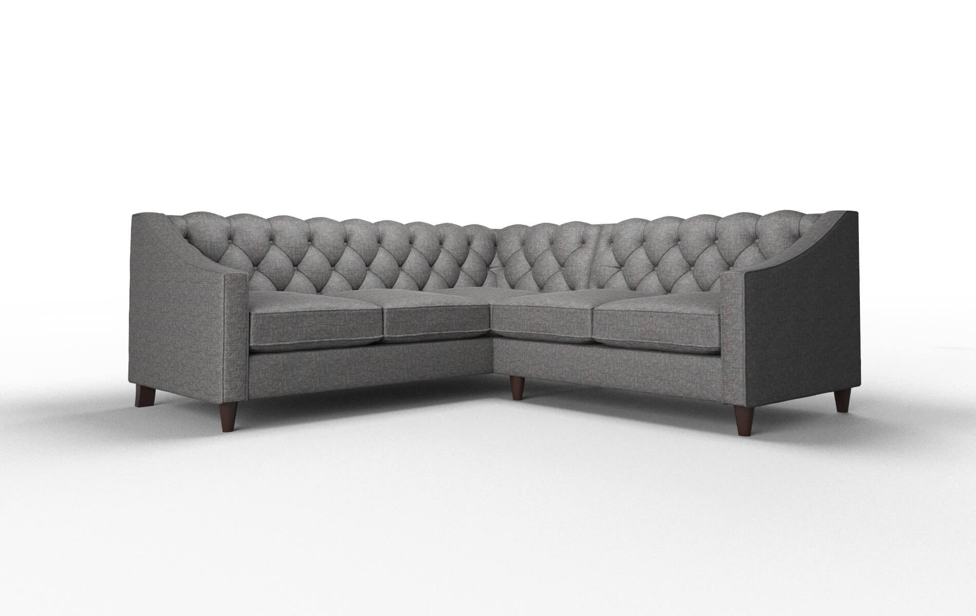 Manchester Insight Charcoal Sectional espresso legs 1