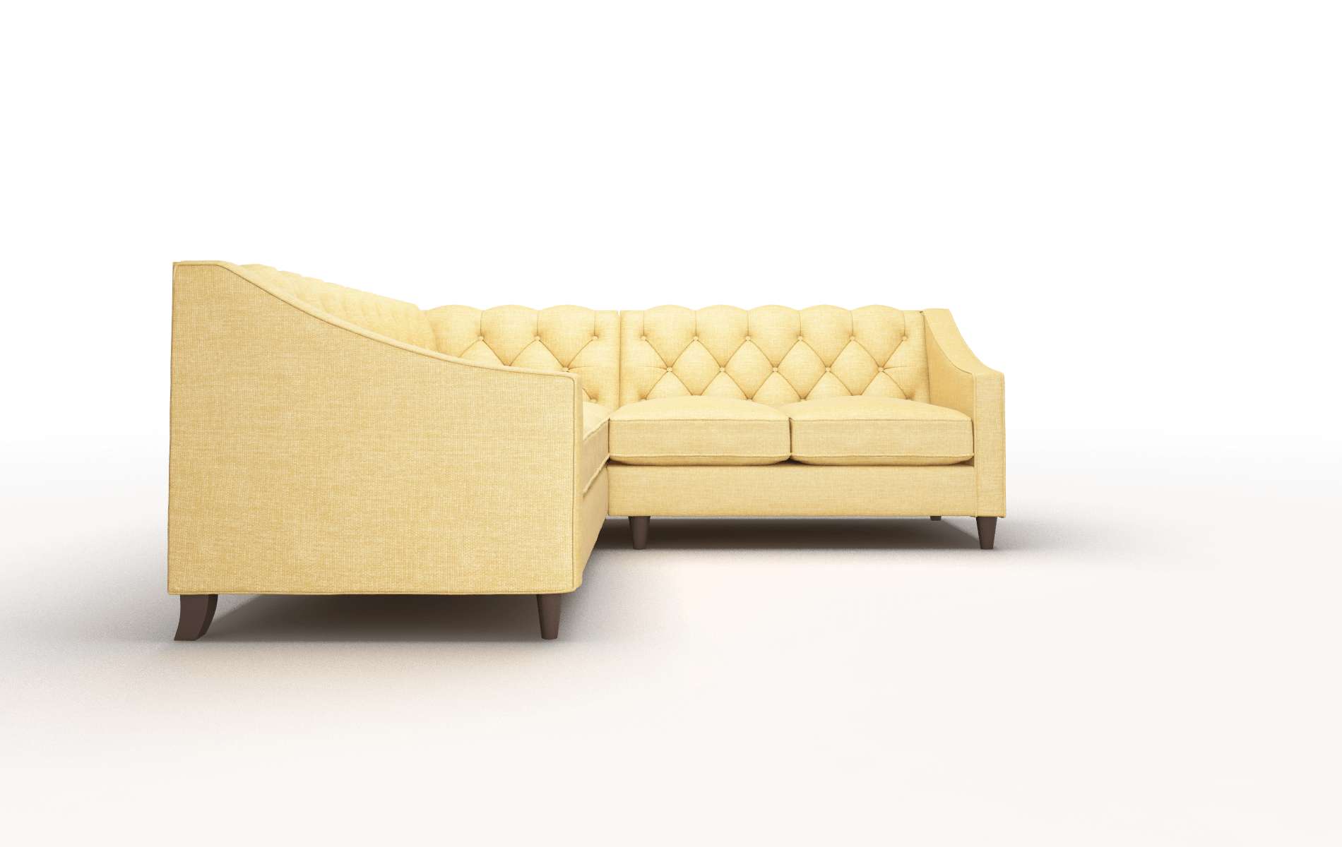 Manchester Leslie Saffron Sectional espresso legs 2