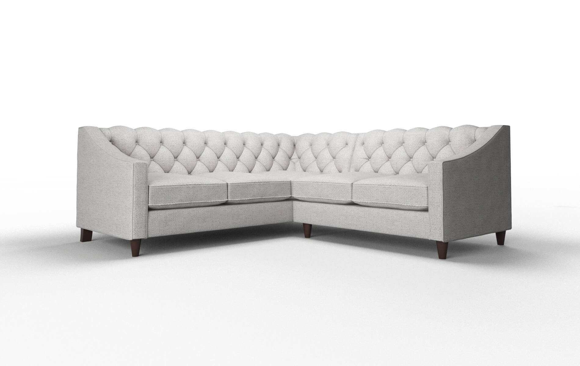 Manchester Malibu Dove Sectional espresso legs 1