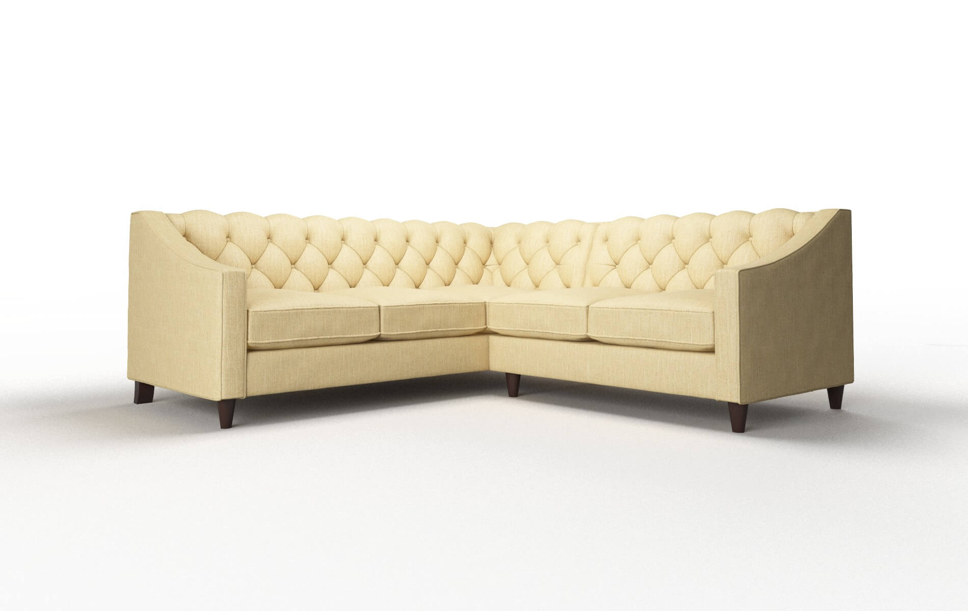 Manchester Malibu Maize Sectional espresso legs 1
