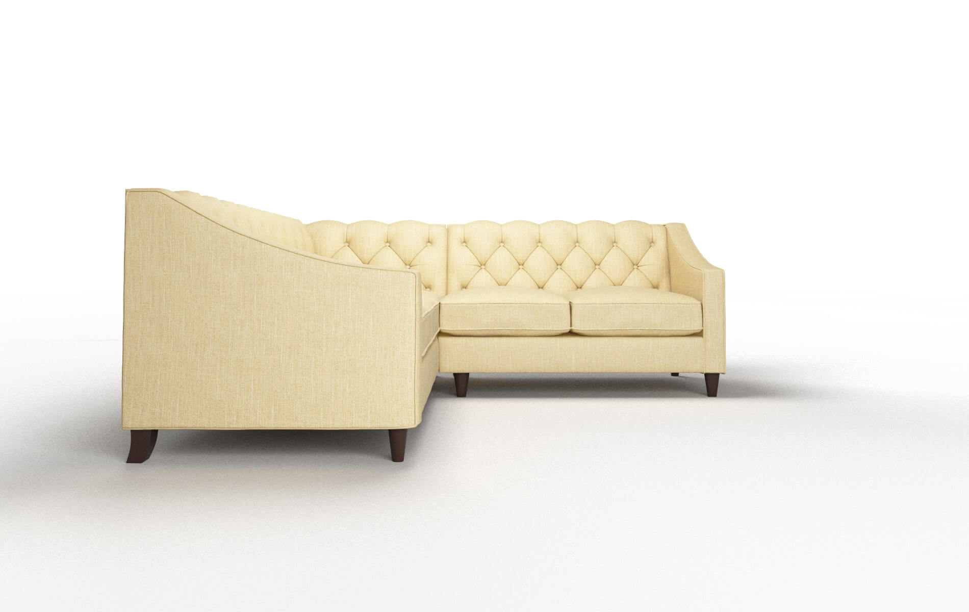 Manchester Malibu Maize Sectional espresso legs 2