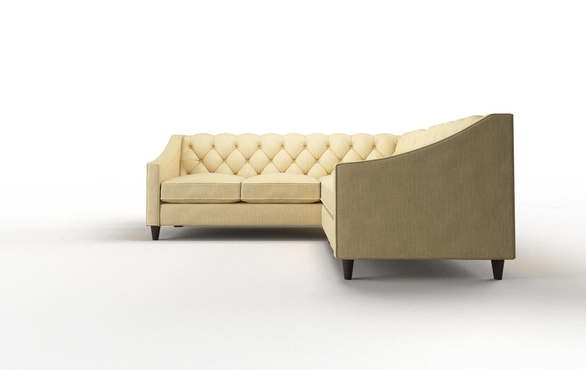 Manchester Malibu Maize Sectional espresso legs 5