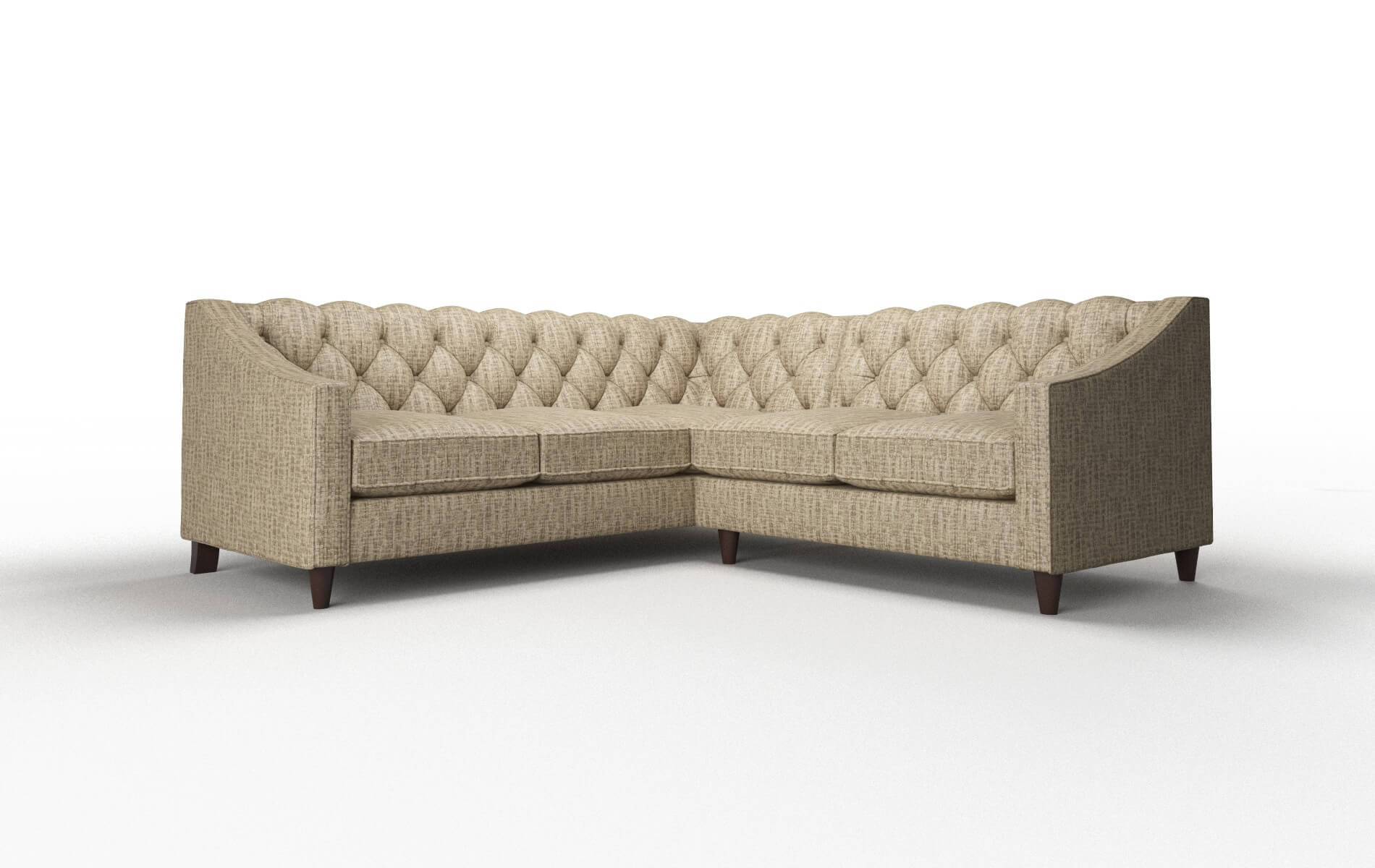 Manchester Marcy Camel Sectional espresso legs 1