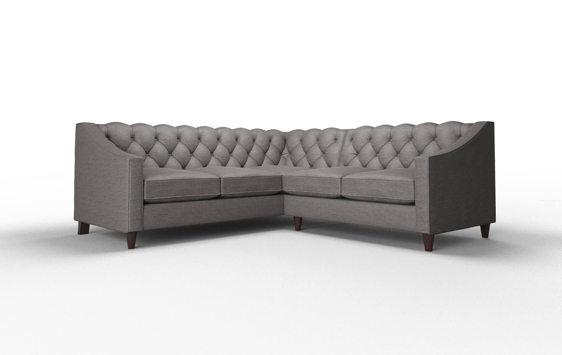 Manchester Oscar Charcoal Sectional espresso legs 1