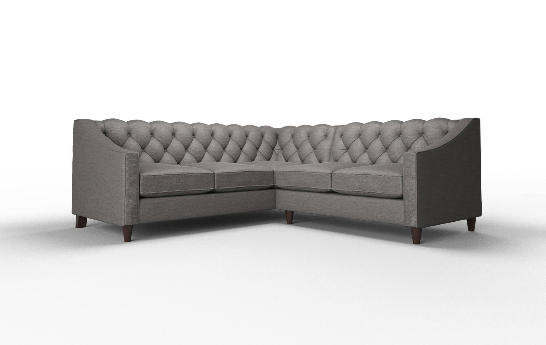 Manchester Oscar Grey Sectional espresso legs 1