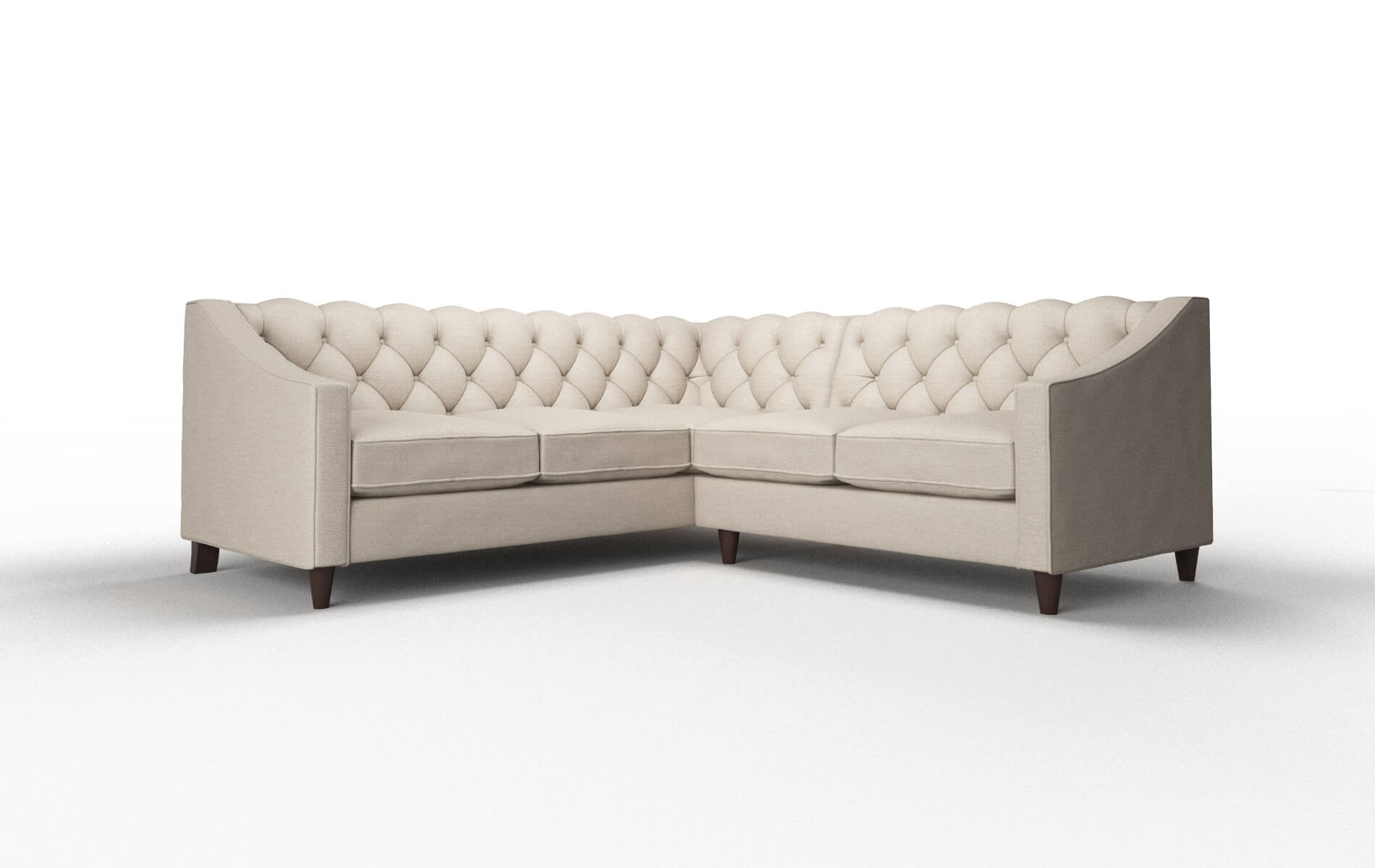 Manchester Oscar Linen Sectional espresso legs 1