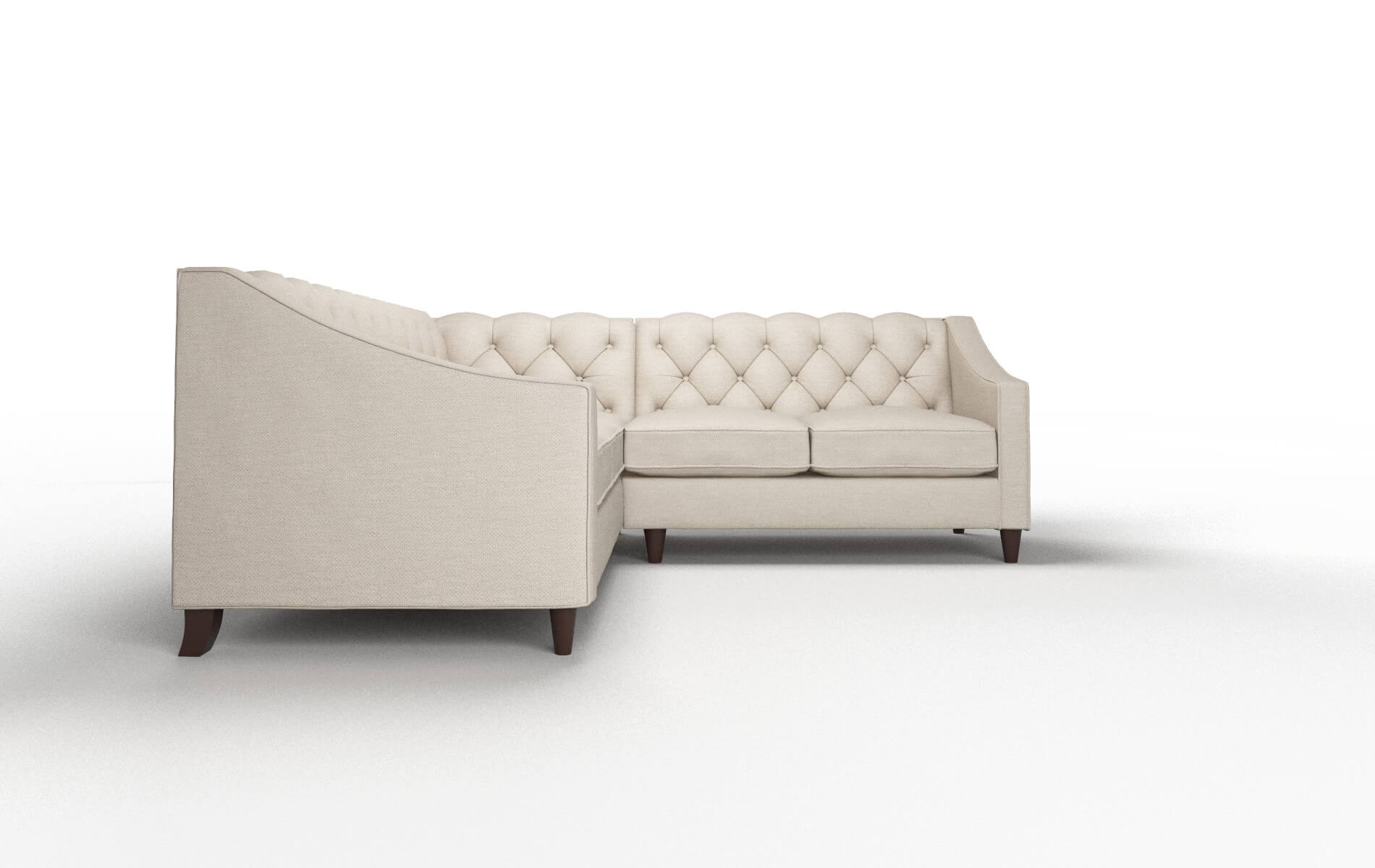 Manchester Oscar Linen Sectional espresso legs 2
