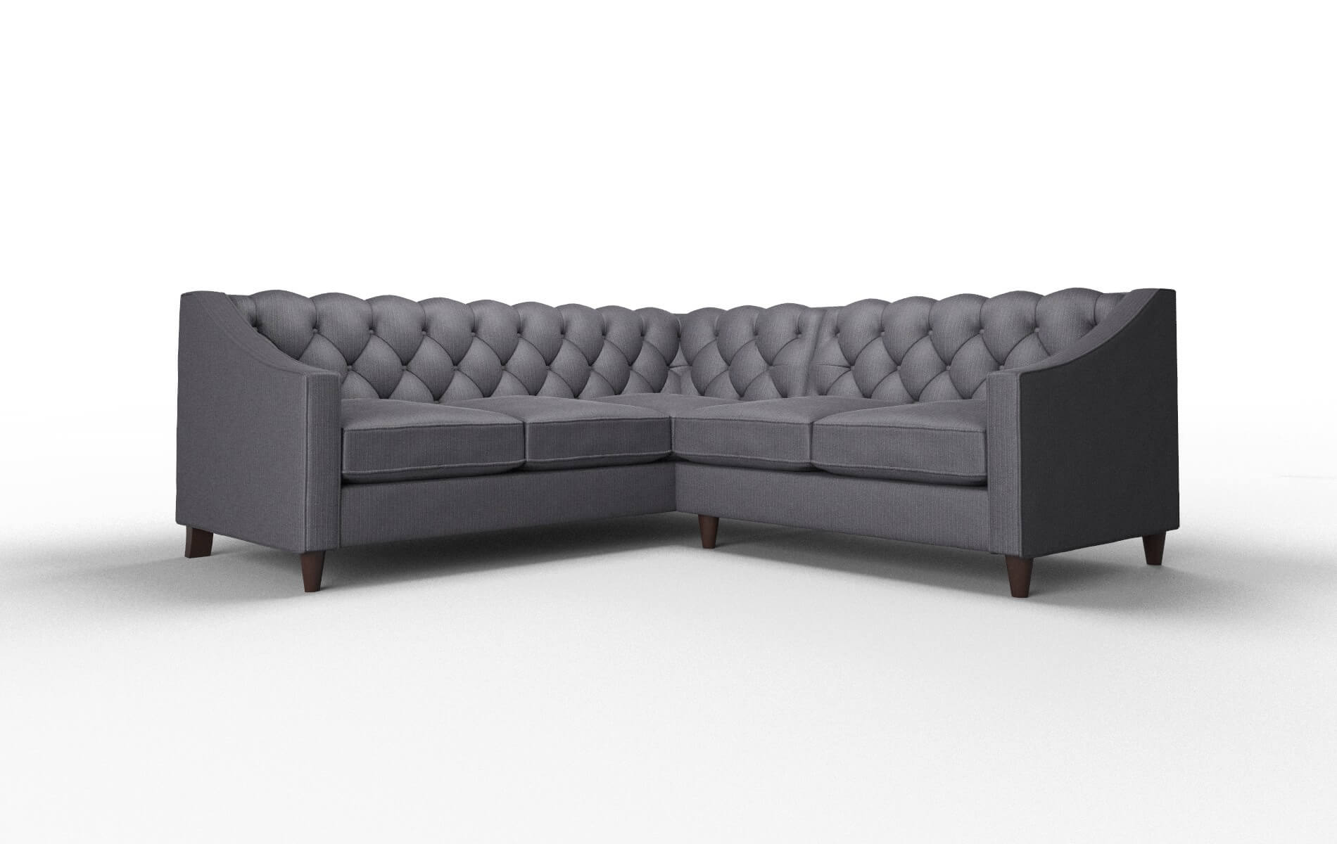 Manchester Parker Charcoal Sectional espresso legs 1