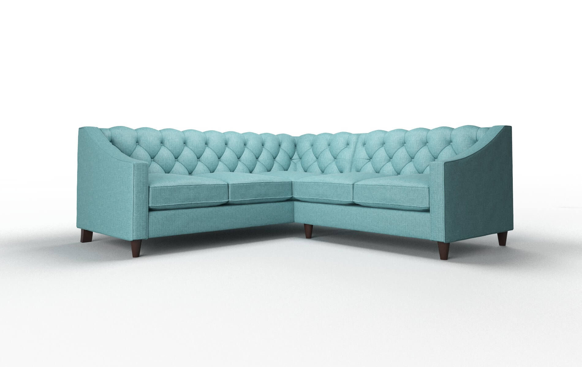 Manchester Parker Turquoise Sectional espresso legs