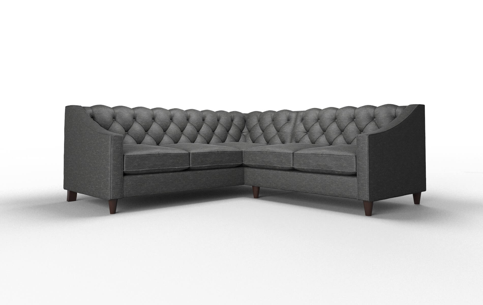 Manchester Phoenix Charcoal Sectional espresso legs 1