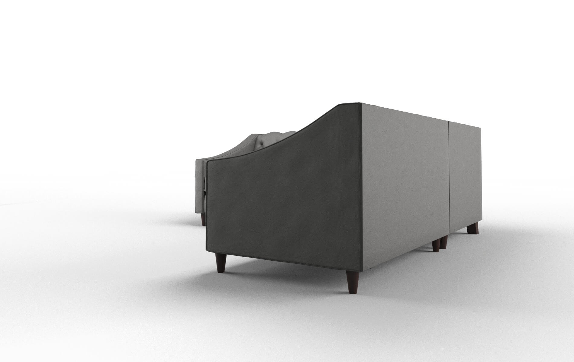 Manchester Rocket Charcoal Sectional espresso legs 4