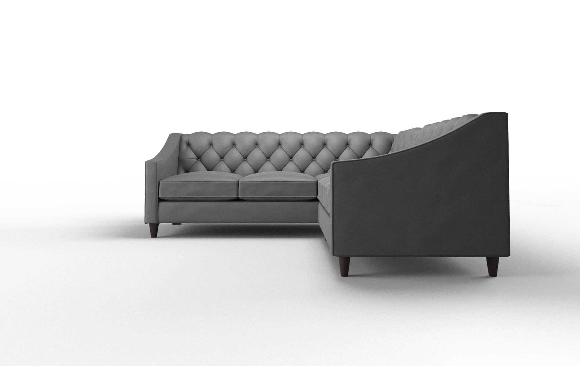 Manchester Rocket Charcoal Sectional espresso legs 5