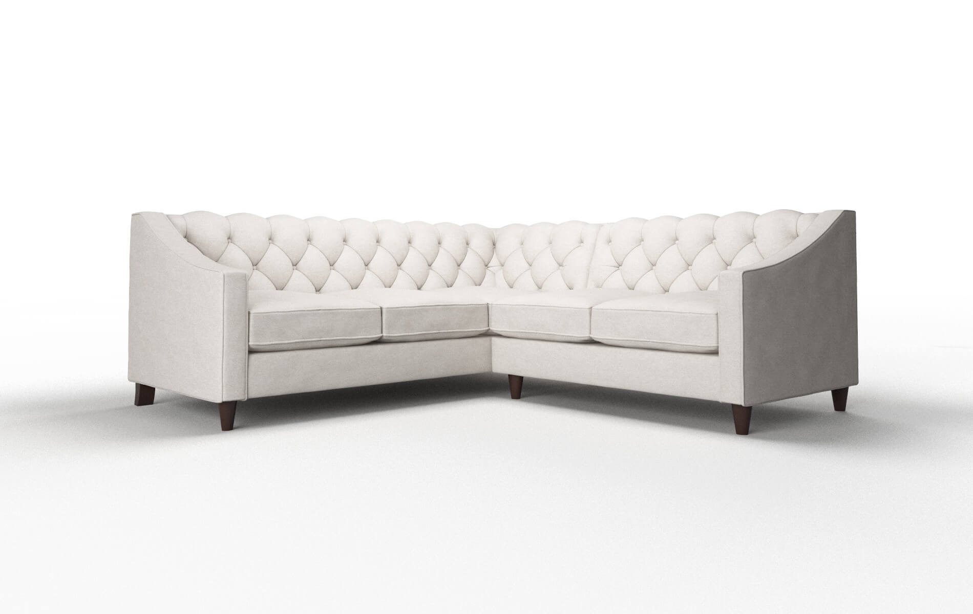 Manchester Suave Dove Sectional espresso legs 1