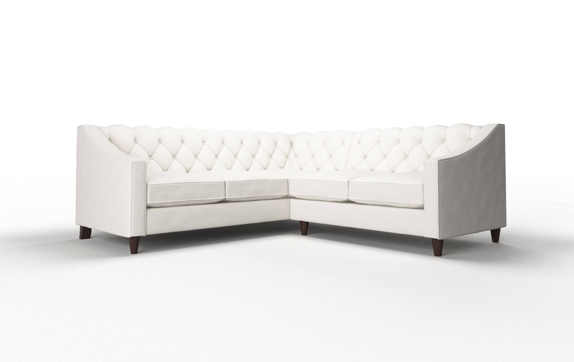 Manchester Venice eggshell Sectional Espresso Legs  1