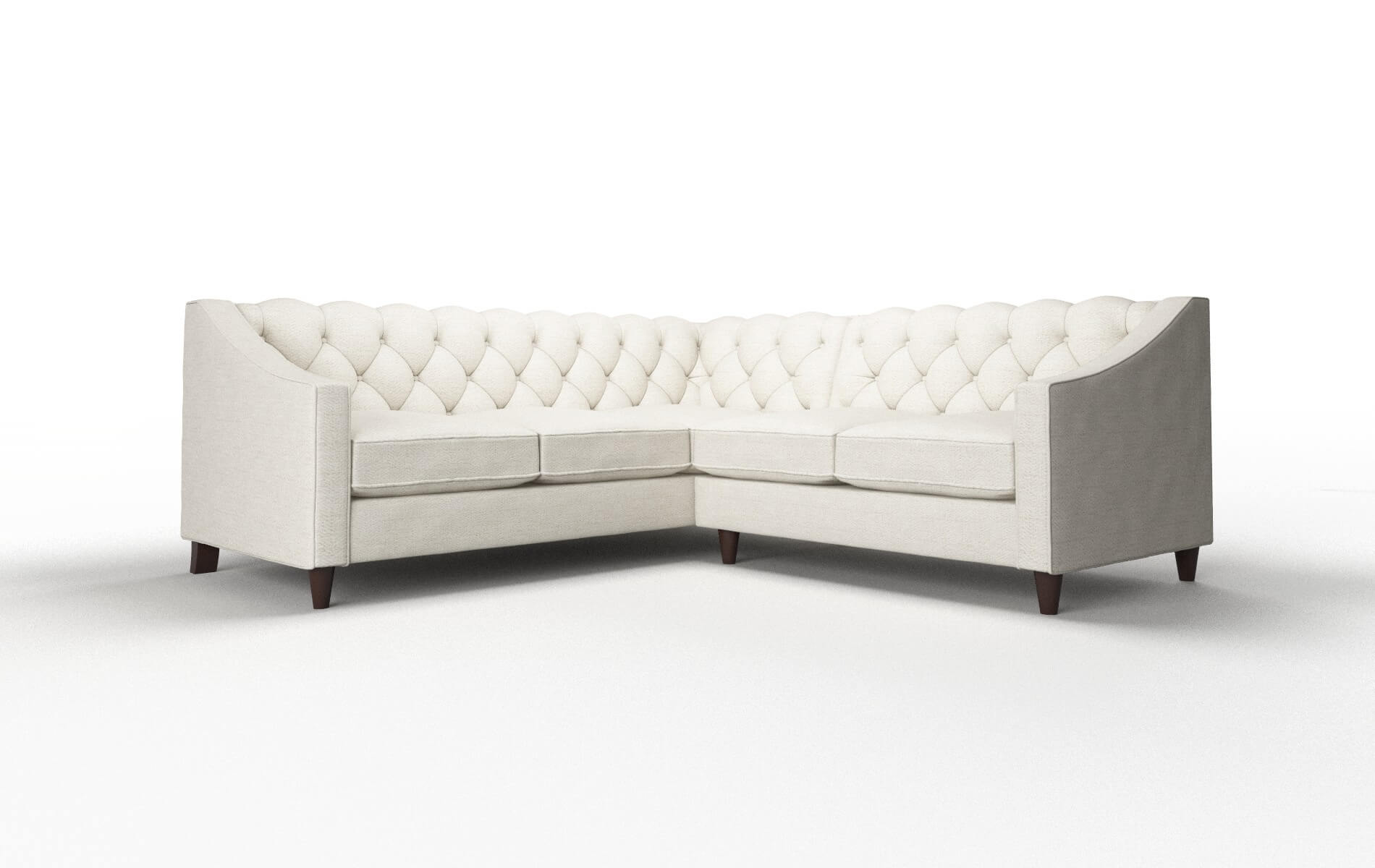 Manchester Venus Cream Sectional espresso legs 1