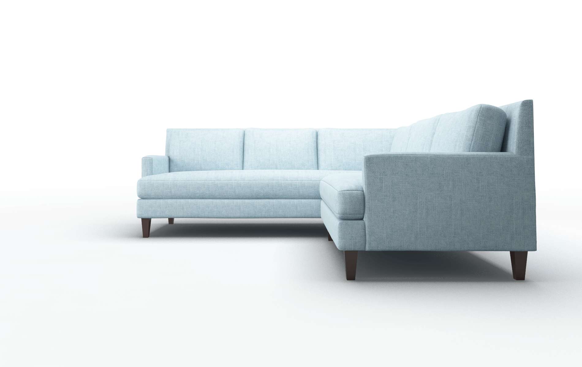 Marseille Atlas Turquoise Sectional espresso legs 5