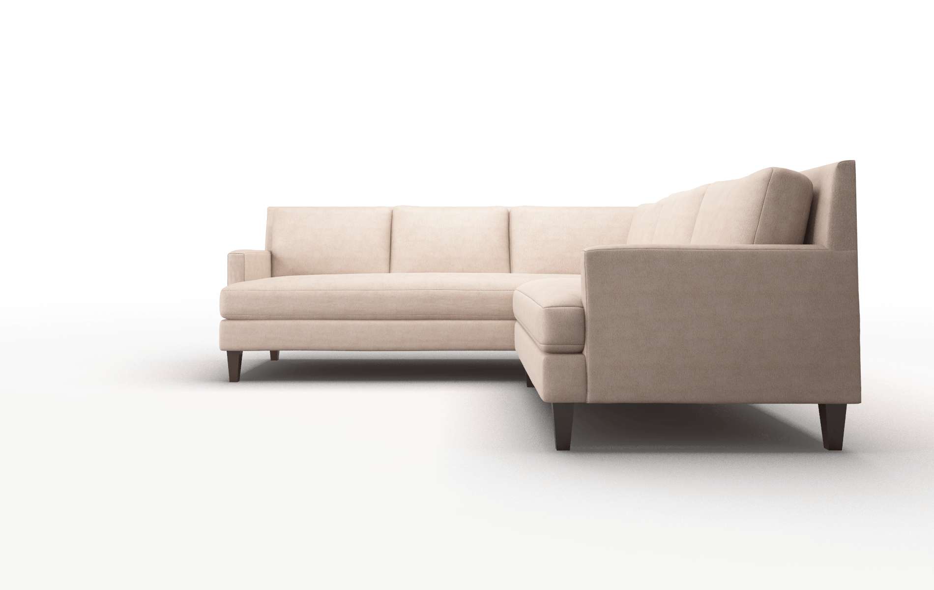 Marseille Bella Pewter Sectional espresso legs 5