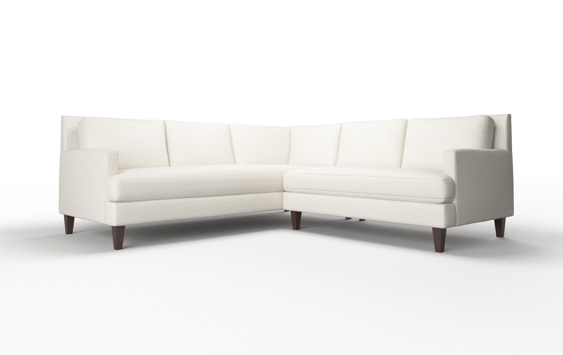 Marseille Bungalow Ivory Sectional espresso legs 1