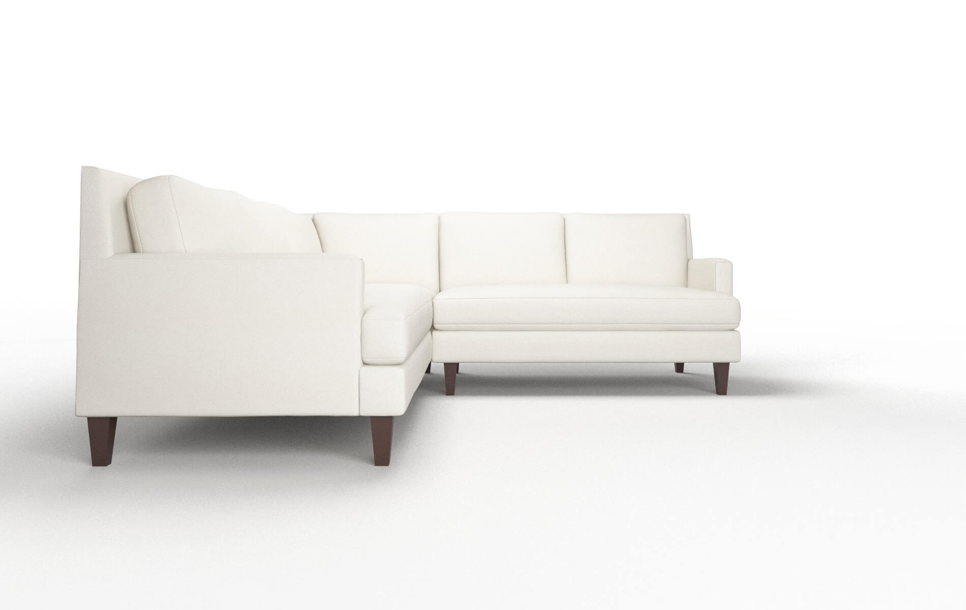 Marseille Bungalow Ivory Sectional espresso legs 2